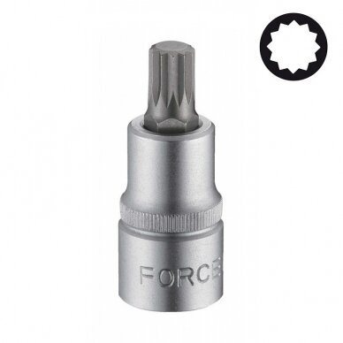 Antgalis šešiabriaunis trumpas M12-M18 spline įpresuotas 1/2" L-55mm