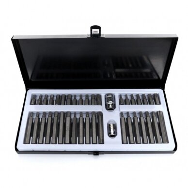 Antgalių rinkinys ilgų trumpų hex spline torx metalinė dėžutė 40vnt. Antgalių rinkinys ilgų trumpų hex spline torx metalinė dėžutė 40vnt.