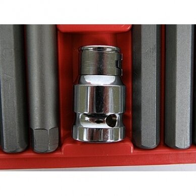 Antgalių rinkinys ilgų trumpų hex spline torx plastikinė dėžutė 40vnt. S10631 3 Antgalių rinkinys ilgų trumpų hex spline torx plastikinė dėžutė 40vnt. S10631 3
