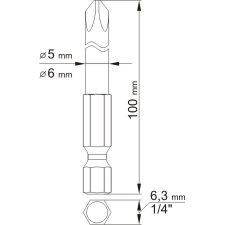 Antgaliai suktuvui kryžminiai 1/4" 2vnt. YT-0488 1 Antgaliai suktuvui kryžminiai 1/4" 2vnt. YT-0488 1