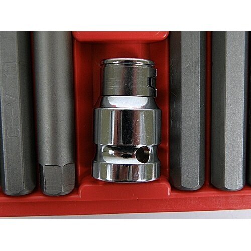 Antgalių rinkinys ilgų trumpų hex spline torx plastikinė dėžutė 40vnt. S10631 3