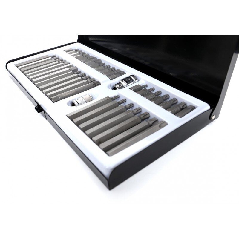 Antgalių rinkinys ilgų trumpų hex spline torx metalinė dėžutė 40vnt. 5 Antgalių rinkinys ilgų trumpų hex spline torx metalinė dėžutė 40vnt. 5