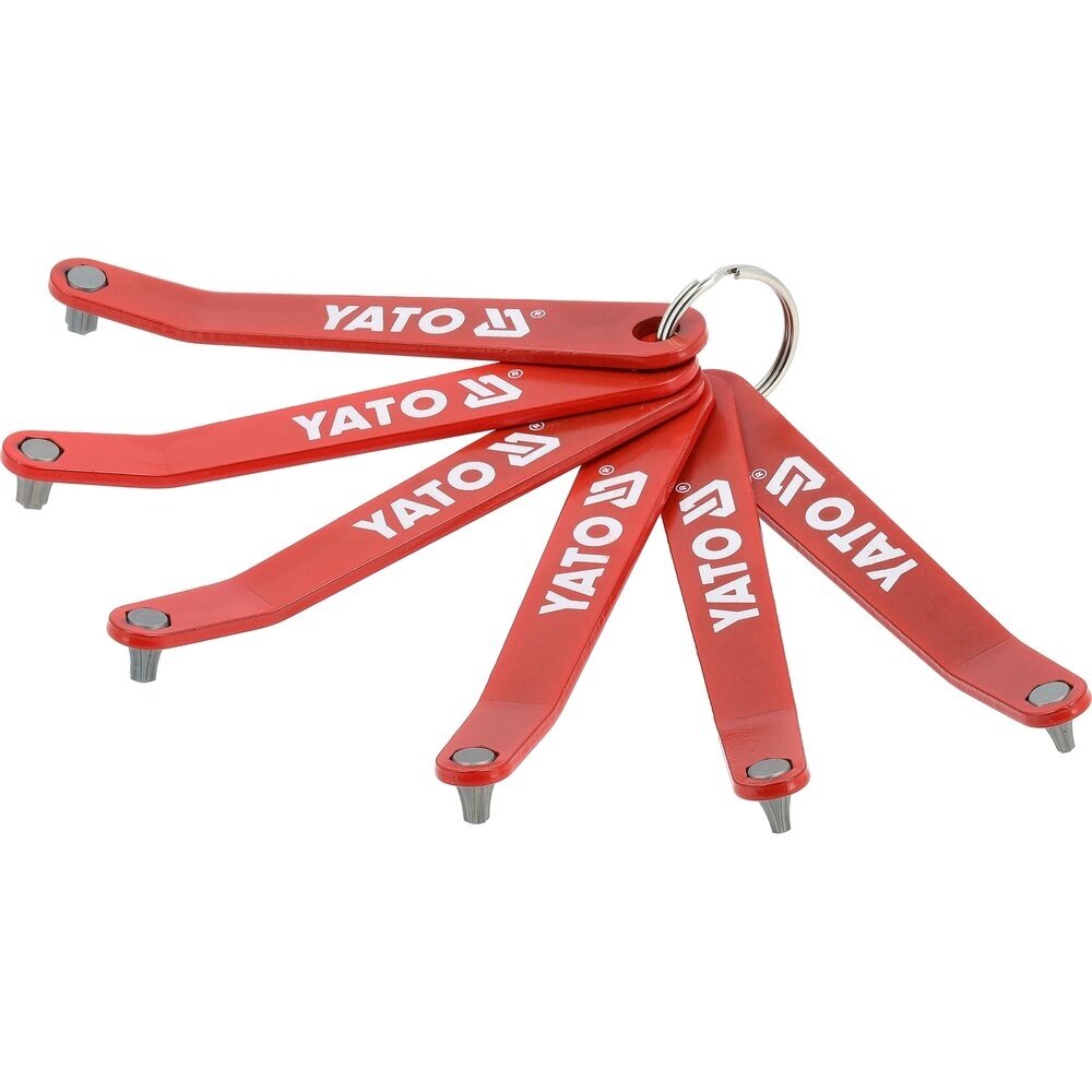 Atsuktuvų rinkinys ant žiedo sunkiai prieinamoms vietoms T10, T15, T20, T25, T27, T30 YT-77751 1 Atsuktuvų rinkinys ant žiedo sunkiai prieinamoms vietoms T10, T15, T20, T25, T27, T30 YT-77751 1