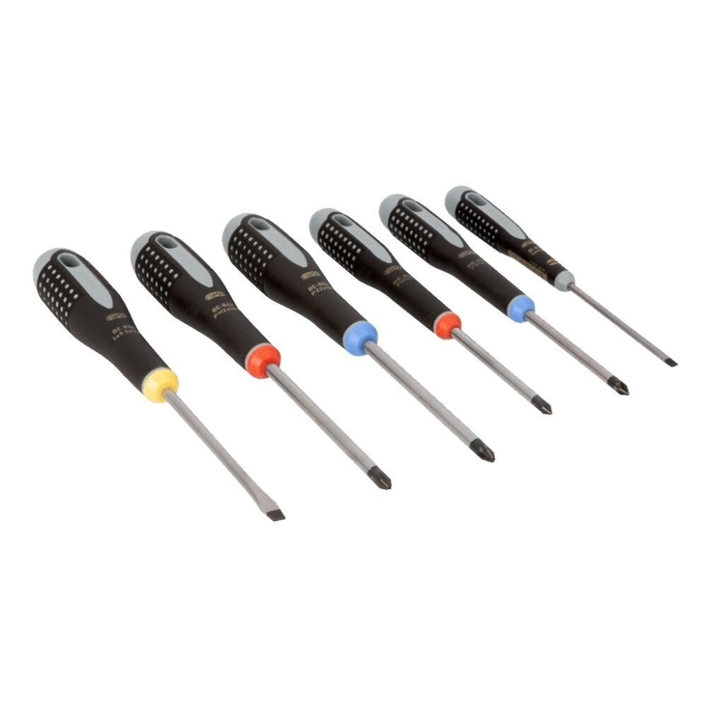 Atsuktuvų rinkinys ERGO™ 6vnt - PH1/2; PZ1/2; SL3,5/5,5 BAHCO BE-9886 1 Atsuktuvų rinkinys ERGO™ 6vnt - PH1/2; PZ1/2; SL3,5/5,5 BAHCO BE-9886 1