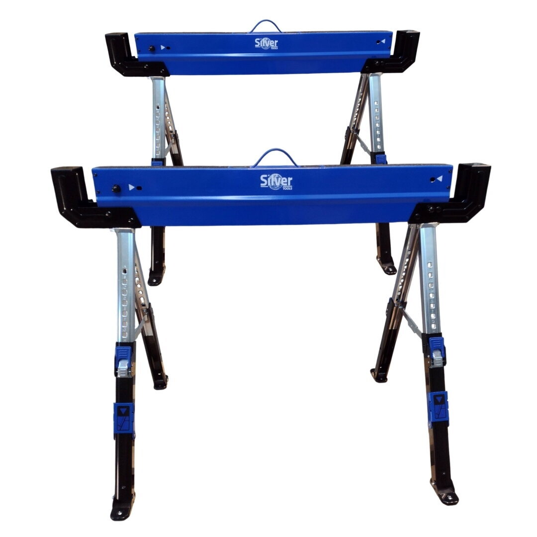 Atraminis stovas sulankstomas 2 vnt. komplektas, keliamoji galia 1180 kg, aukštis 62–82 cm S11643