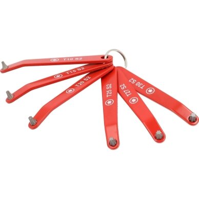 Atsuktuvų rinkinys ant žiedo sunkiai prieinamoms vietoms T10, T15, T20, T25, T27, T30 YT-77751 Atsuktuvų rinkinys ant žiedo sunkiai prieinamoms vietoms T10, T15, T20, T25, T27, T30 YT-77751