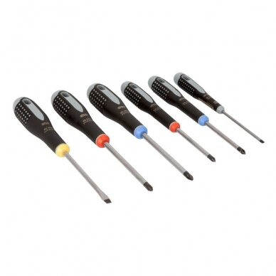 Atsuktuvų rinkinys ERGO™ 6vnt - PH1/2; PZ1/2; SL3,5/5,5 BAHCO BE-9886 1 Atsuktuvų rinkinys ERGO™ 6vnt - PH1/2; PZ1/2; SL3,5/5,5 BAHCO BE-9886 1