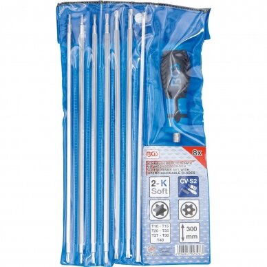 Atsuktuvų rinkinys su keičiamais antgaliais T-Star Torx su skyle 8vnt 2326 2