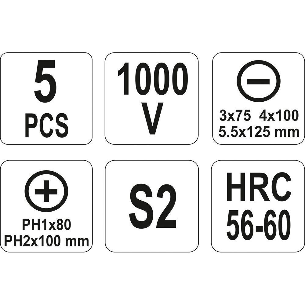 Atsuktuvų rinkinys elektrikui VDE 5vnt. 2 Atsuktuvų rinkinys elektrikui VDE 5vnt. 2