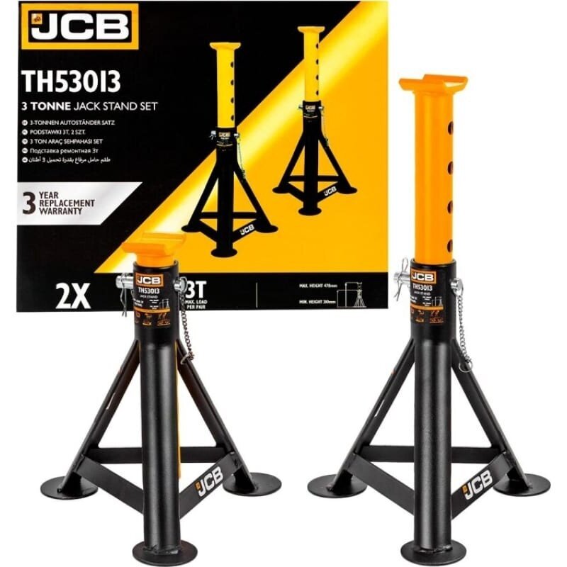 Stovai cilindriniai su fiksavimo kaiščiais 3T 2vnt. JCB-TH53013 Stovai cilindriniai su fiksavimo kaiščiais 3T 2vnt. JCB-TH53013