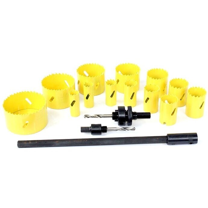 Grąžtų karūnų rinkinys metalui HSS M3 19-76mm 17vnt. 4 Grąžtų karūnų rinkinys metalui HSS M3 19-76mm 17vnt. 4
