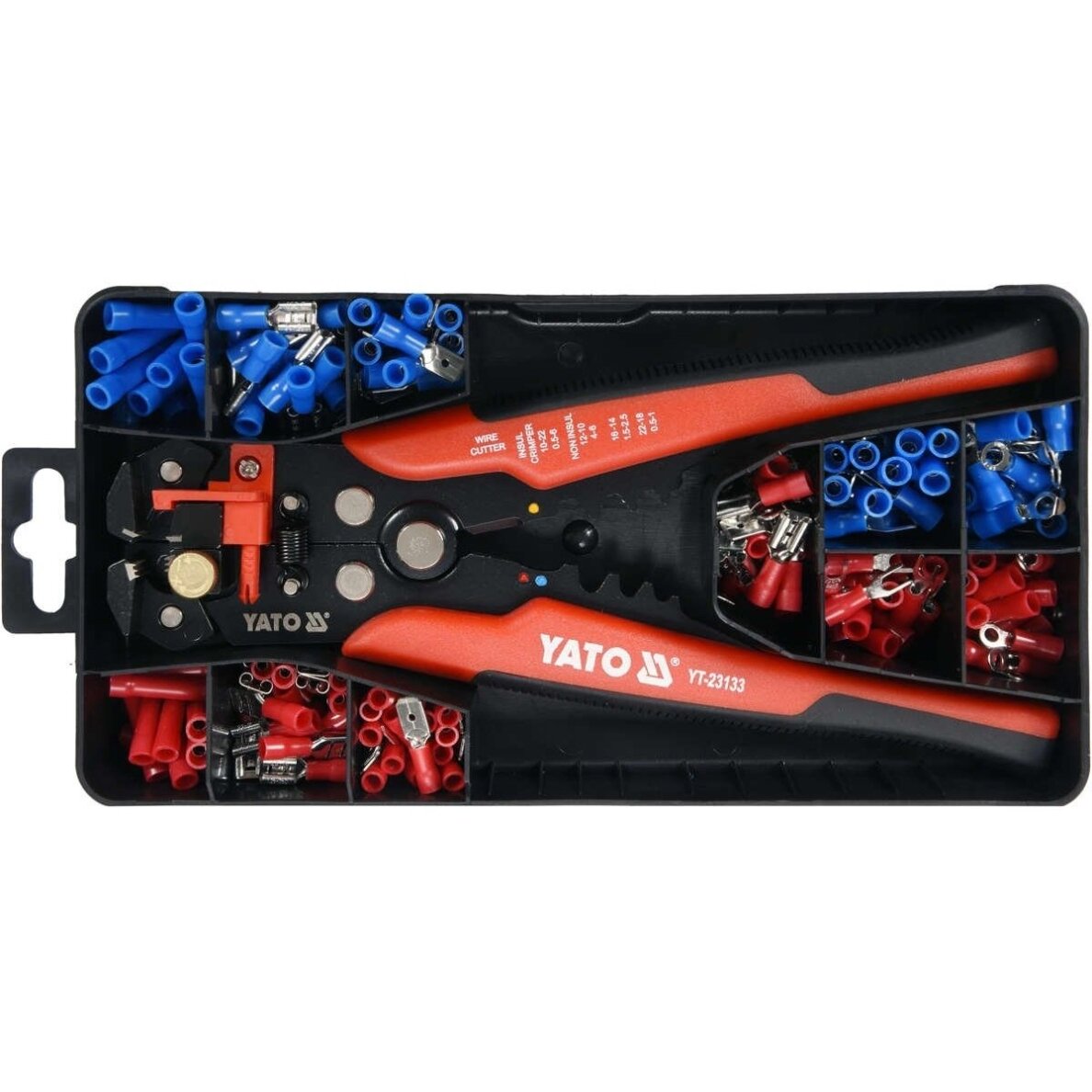 Replės jungčių užspaudimui 0.2-6mm² su rinkiniu 191vnt. YT-23133