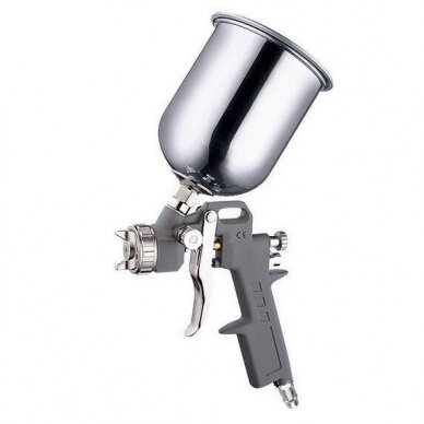 Dažymo pistoletas metaliniu bakeliu HVLP 2.5mm Dažymo pistoletas metaliniu bakeliu HVLP 2.5mm