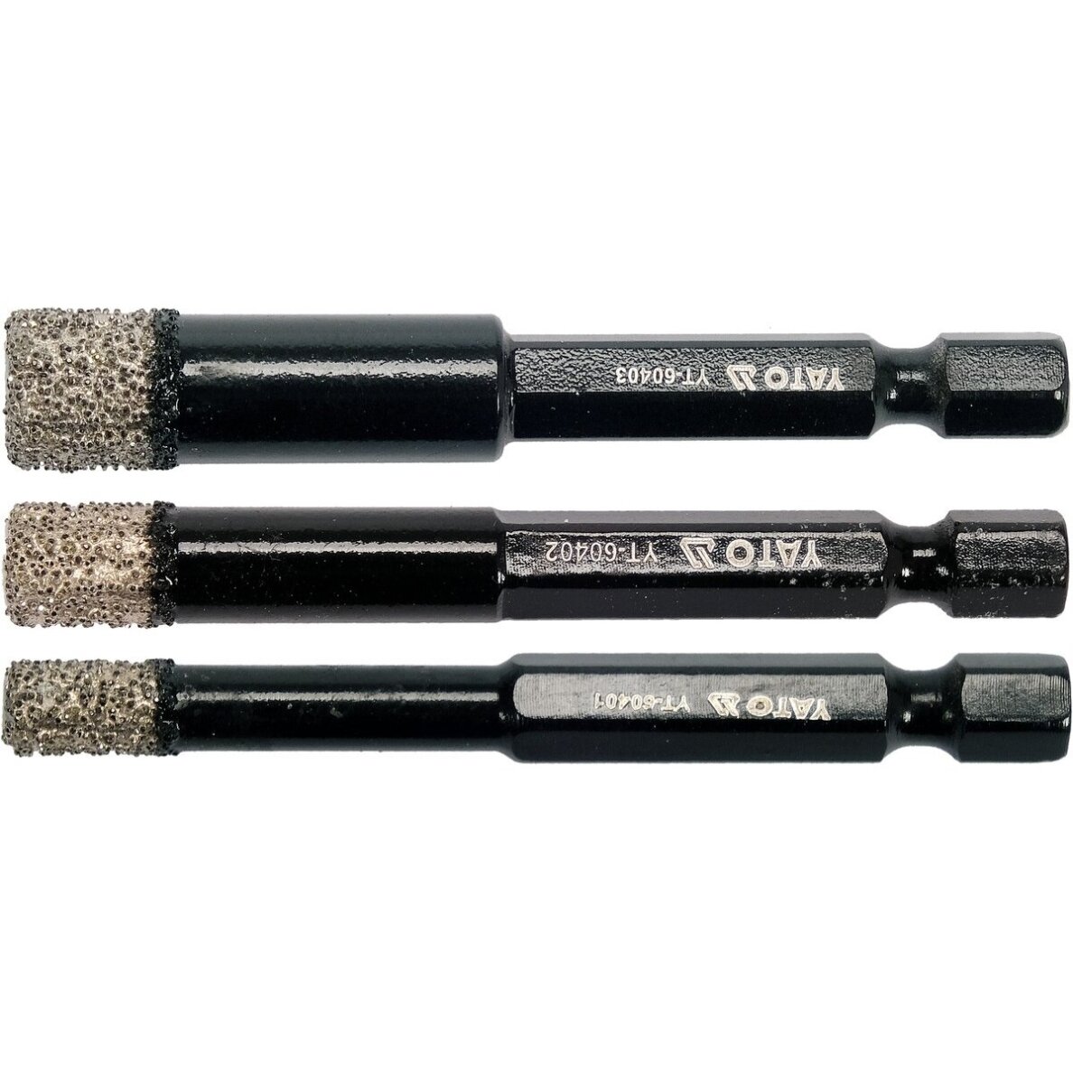 Deimantinių karūnų rinkinys HEX 6,8,10mm 3vnt. 1 Deimantinių karūnų rinkinys HEX 6,8,10mm 3vnt. 1