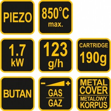 Degiklis su pjezo metalinis korpusas 190G. 360° 1 Degiklis su pjezo metalinis korpusas 190G. 360° 1