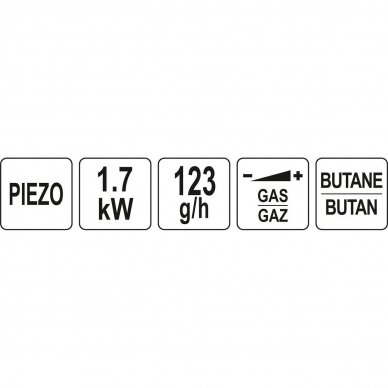 Degiklis su pjezo metalinis korpusas 190G. 360° YT-36720 2