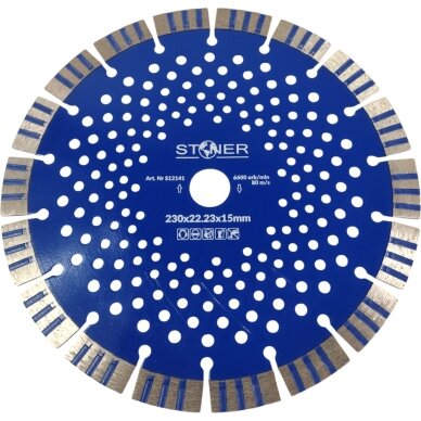 Deimantinis diskas segmentinis 230x22.2x15mm sausam pjovimui S12141 Deimantinis diskas segmentinis 230x22.2x15mm sausam pjovimui S12141