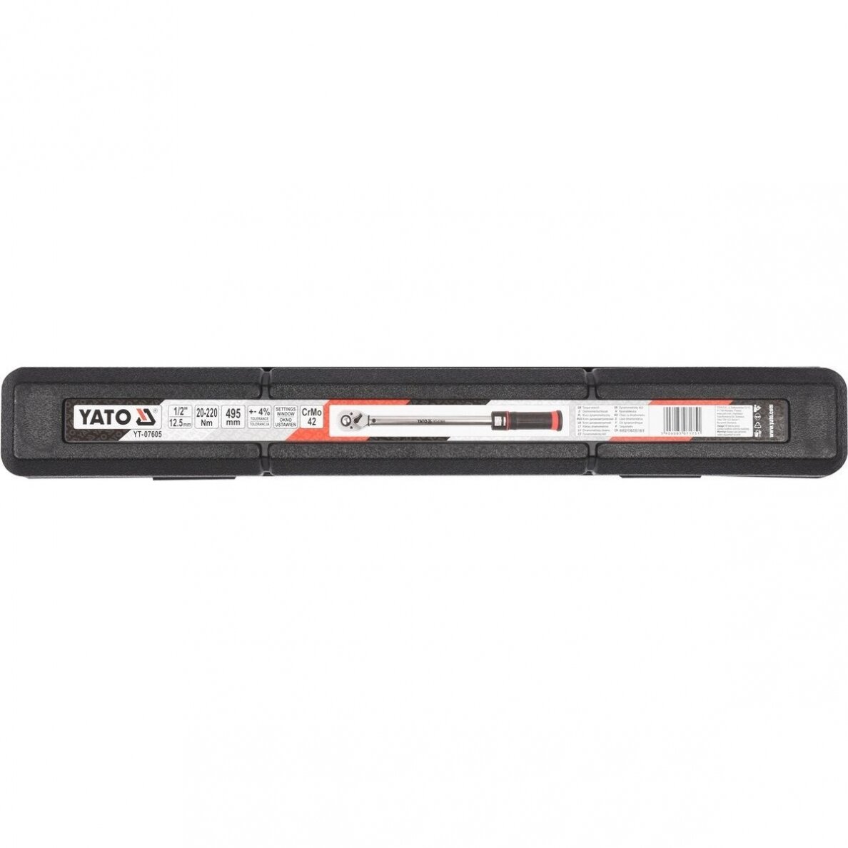 Dinamometrinis raktas 1/2` 20-220Nm L-481mm YT-07605 3