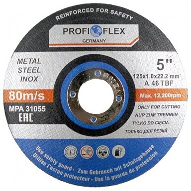 Diskas pjovimui 125mm 1.0mm 22.2mm PF10185 Diskas pjovimui 125mm 1.0mm 22.2mm PF10185