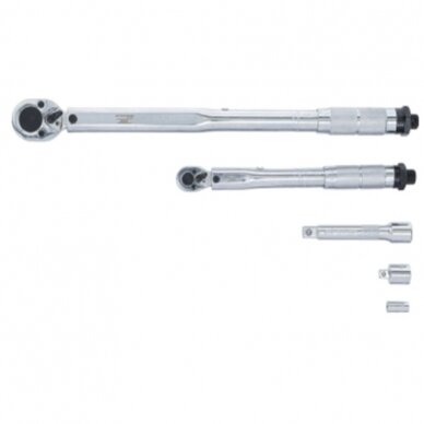 Dinamometrinių raktų rinkinys 1/2` + 1/4` 5vnt. L-265mm/470mm TW1412 3