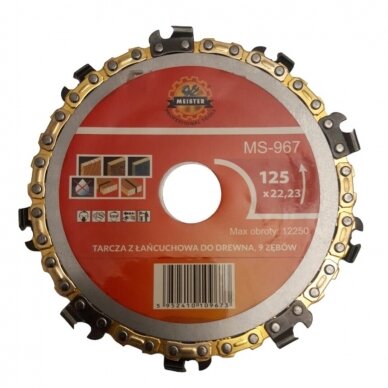 Diskas medžiui grandininis 125x22mm 9T Diskas medžiui grandininis 125x22mm 9T