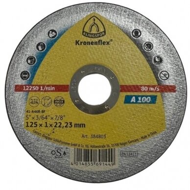 Diskas pjovimui 125mm 1.0mm 22.2mm KLINGSPOR Diskas pjovimui 125mm 1.0mm 22.2mm KLINGSPOR