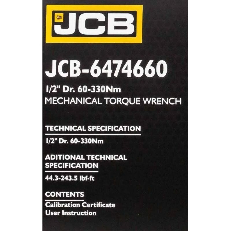 Dinamometrinis raktas 1/2` 60-330Nm L-585mm JCB-6474660 5 Dinamometrinis raktas 1/2` 60-330Nm L-585mm JCB-6474660 5