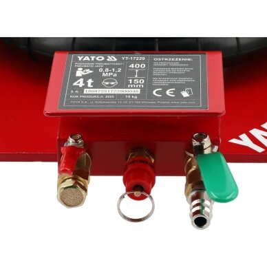 Pneumatinis domkratas 4T 150-400mm YT-17229 3