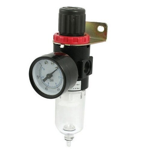 Drėgmės filtras su reguliatorium ir manometru 1/4" Drėgmės filtras su reguliatorium ir manometru 1/4"