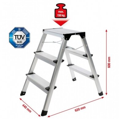 Dvipusės kopėčios aliuminės KS TOOLS 1 Dvipusės kopėčios aliuminės KS TOOLS 1