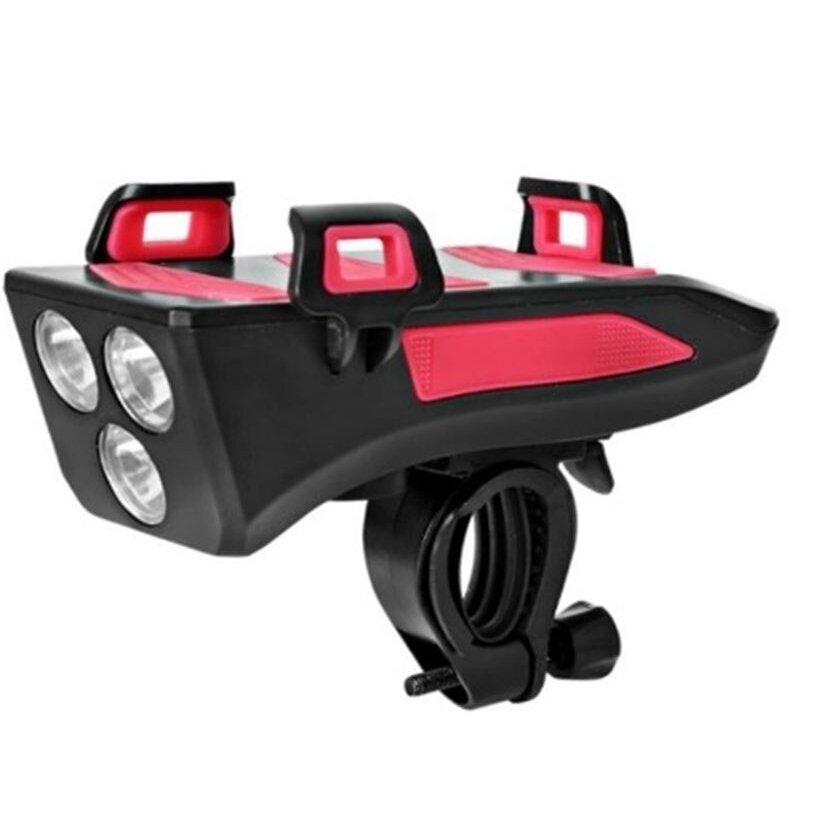 Dviračio žibintas daugiafunkcinis su telefono laikikliu+signalas+powerbank USB 3LED Dviračio žibintas daugiafunkcinis su telefono laikikliu+signalas+powerbank USB 3LED