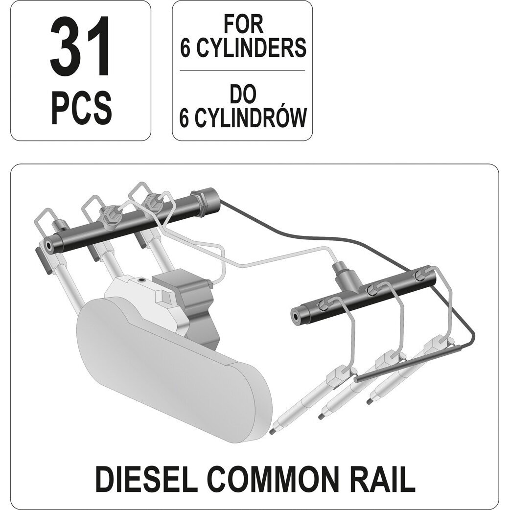 Dyzelinių purkštukų matavimo rinkinys 6 cilindrų varikliams Common rail 1 Dyzelinių purkštukų matavimo rinkinys 6 cilindrų varikliams Common rail 1