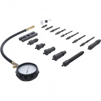 Dyzelinis kompresijos matuoklis su adapteriais 19vnt. 1 Dyzelinis kompresijos matuoklis su adapteriais 19vnt. 1
