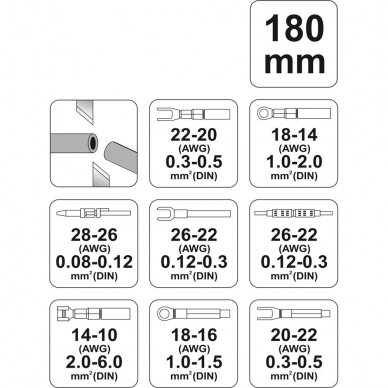 Elektriko replės antgaliams 5 rūšių 180mm YT-2256 1 Elektriko replės antgaliams 5 rūšių 180mm YT-2256 1