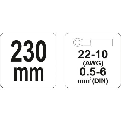 Elektriko replės jungčių užspaudimui 0,5 iki 6mm² YT-2296 2 Elektriko replės jungčių užspaudimui 0,5 iki 6mm² YT-2296 2