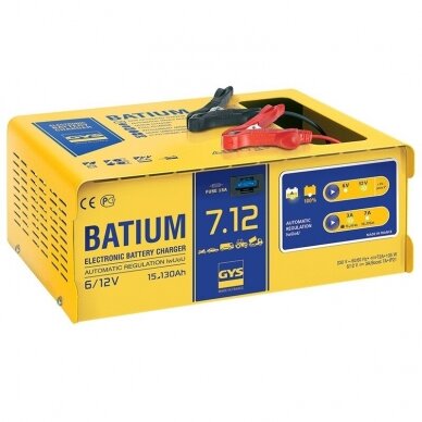 Elektroninis akumuliatoriaus įkroviklis GYS Batium 7/12 Elektroninis akumuliatoriaus įkroviklis GYS Batium 7/12