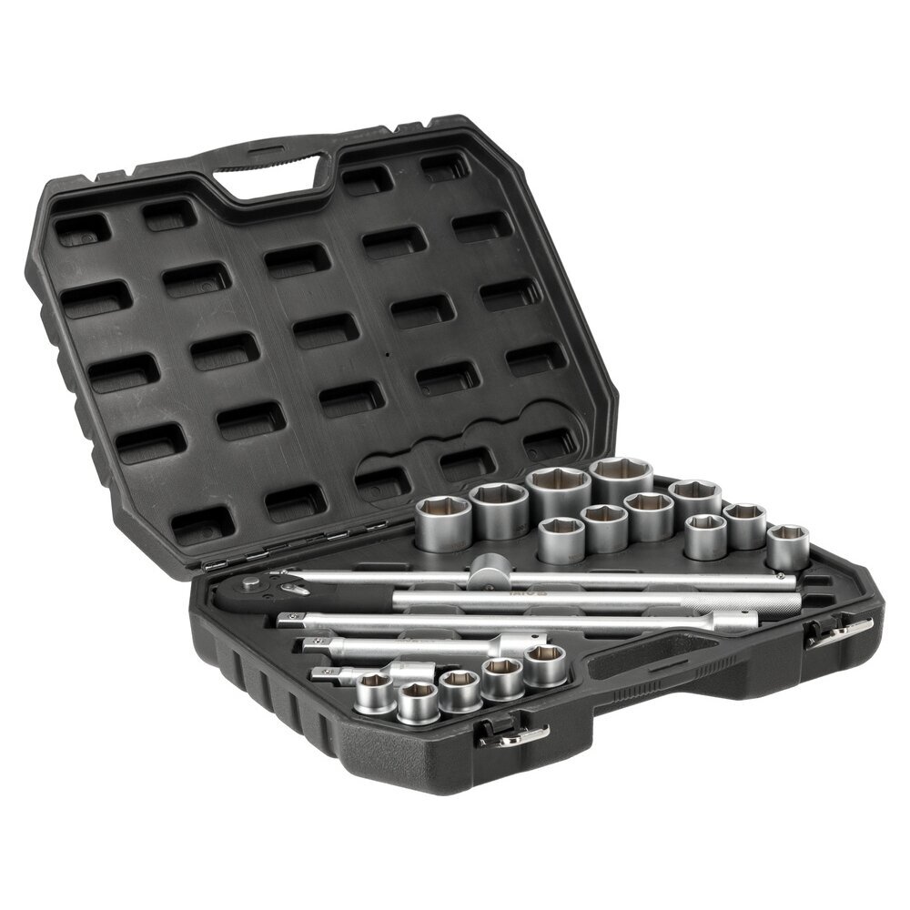Galvučių rinkinys 6 kampų 3/4" 21vnt. (19-50mm) 1