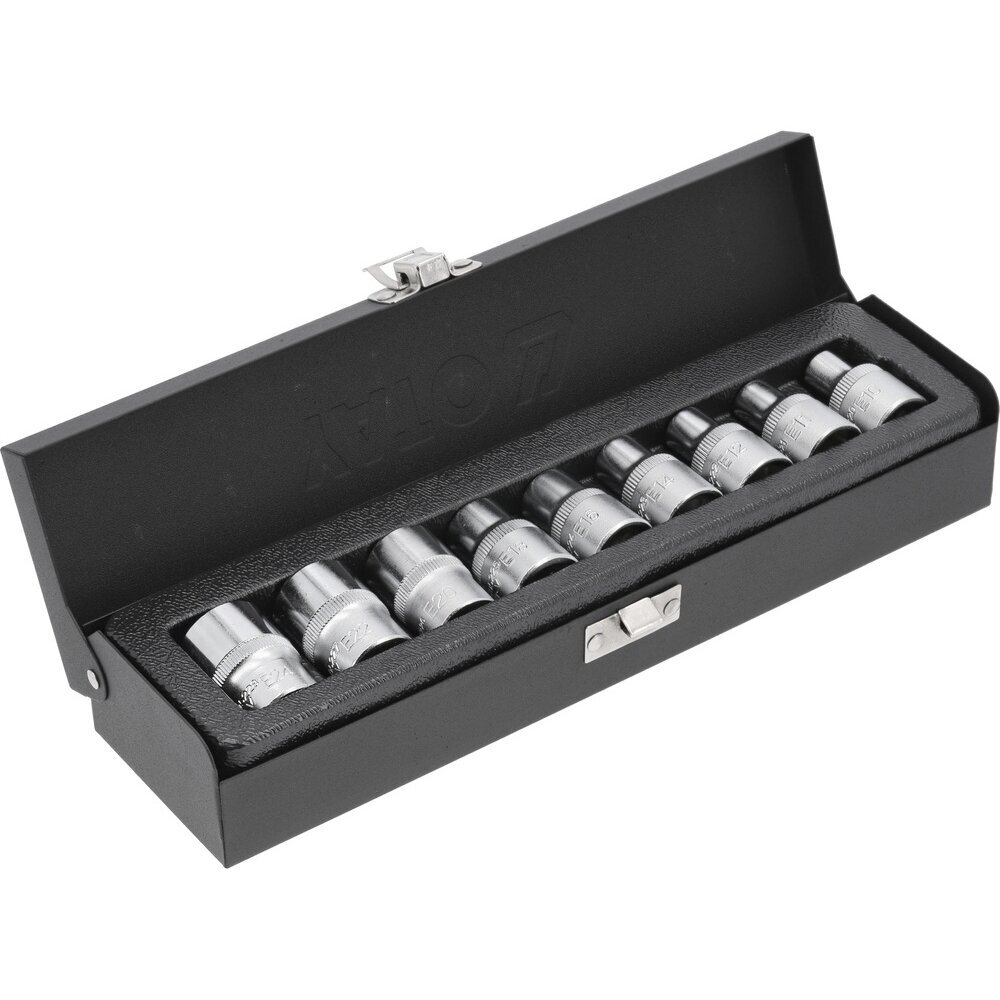 Galvučių rinkinys E-tipo 1/2" 10-24mm 9vnt. 1