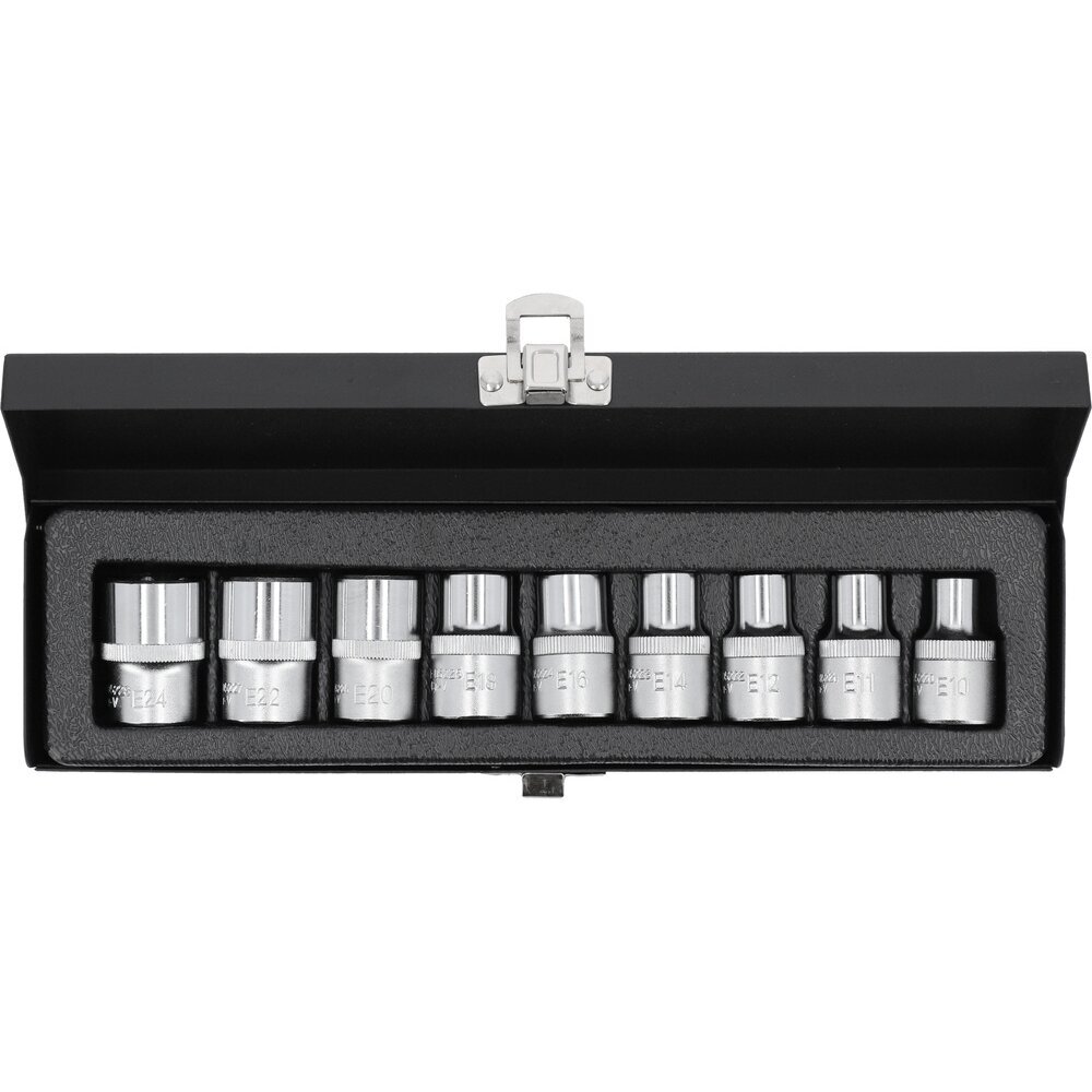 Galvučių rinkinys E-tipo 1/2" 10-24mm 9vnt. 2 Galvučių rinkinys E-tipo 1/2" 10-24mm 9vnt. 2
