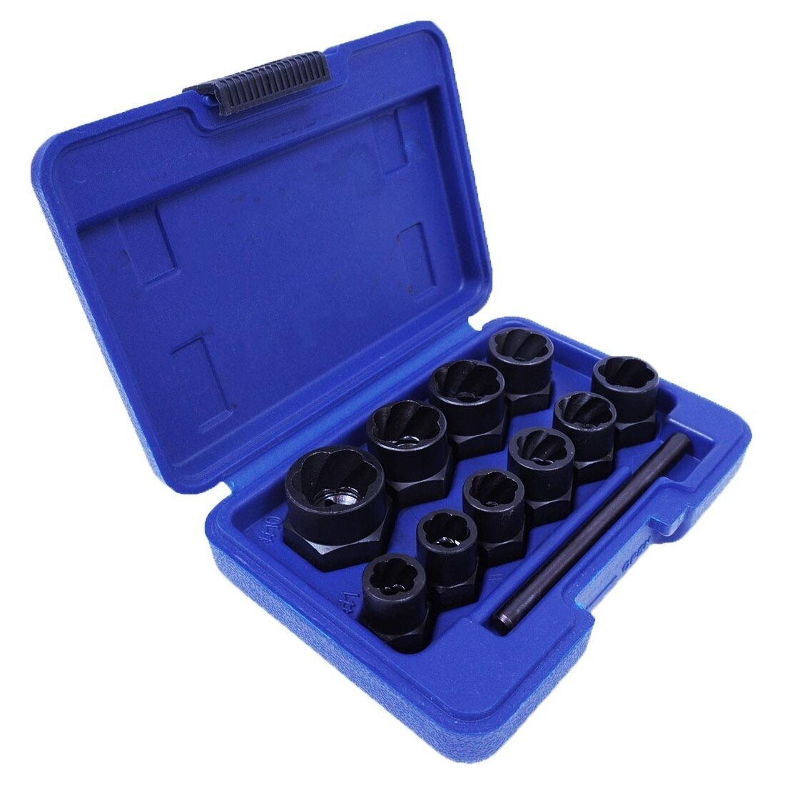 Galvučių rinkinys sugadintiems varžtams 3/8" 10vnt. 9-19mm S10753
