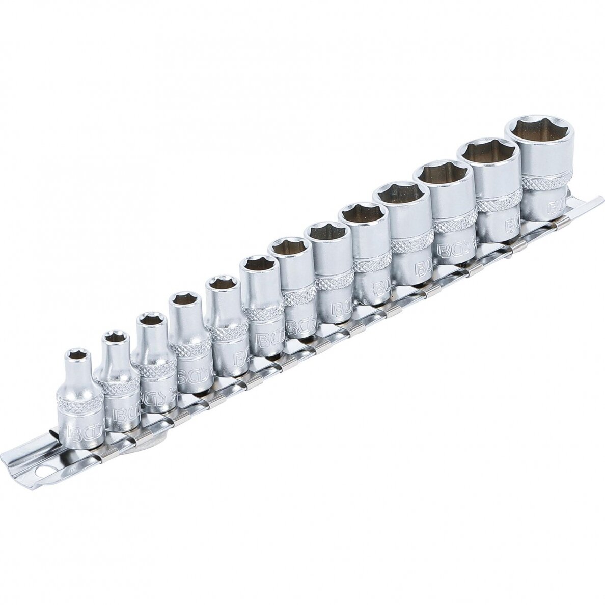 Galvučių rinkinys šešiakampių 1/4" 4-14mm 13vnt. 9102 Galvučių rinkinys šešiakampių 1/4" 4-14mm 13vnt. 9102
