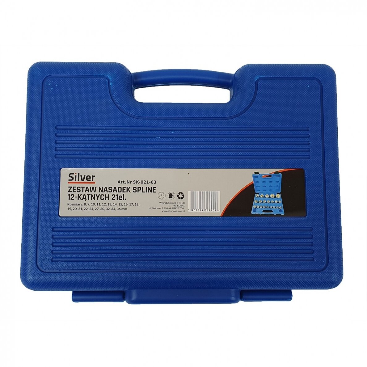 Galvučių rinkinys daugiakampių 1/2" 8-36mm 21vnt. SK-021-03 2