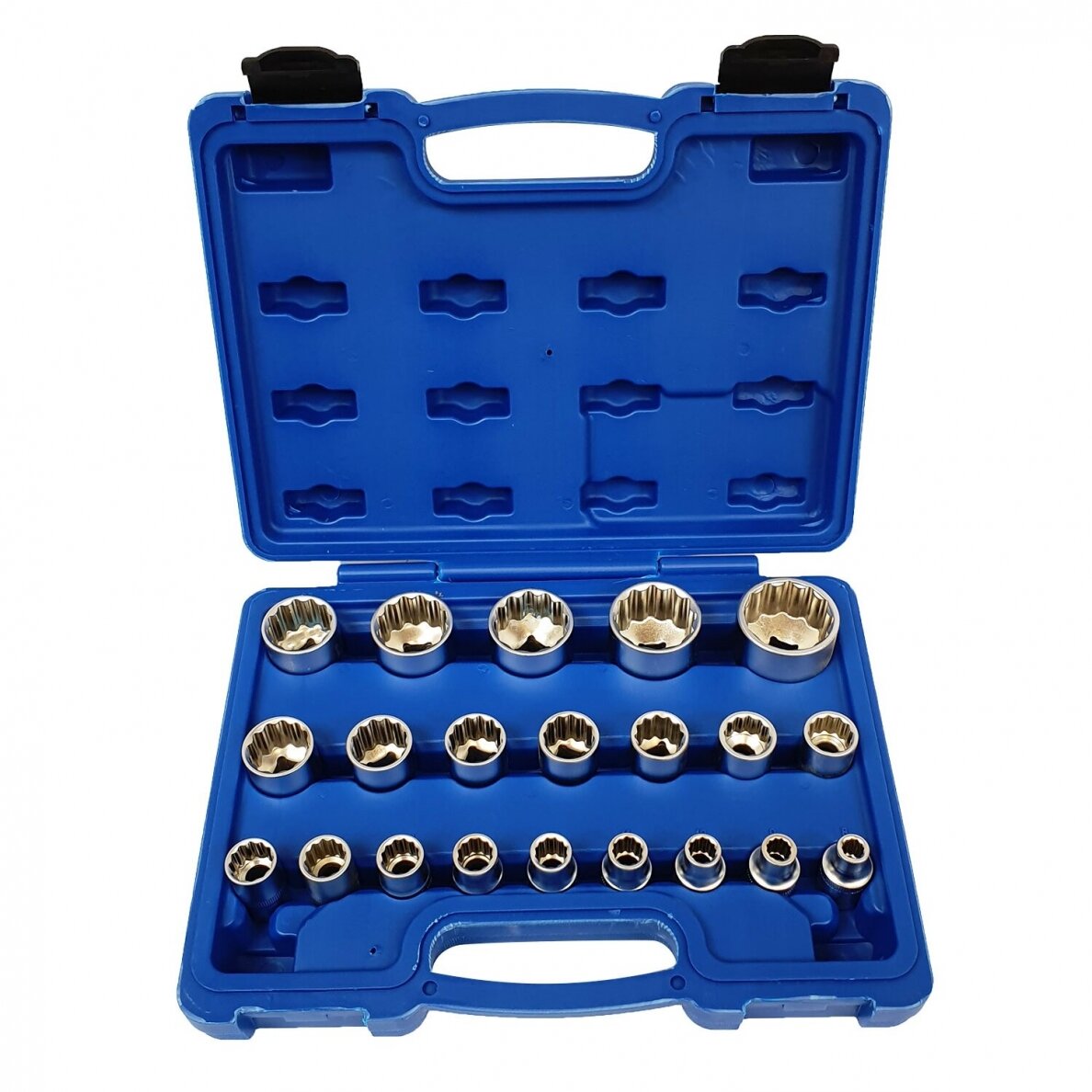 Galvučių rinkinys daugiakampių 1/2" 8-36mm 21vnt. SK-021-03 4 Galvučių rinkinys daugiakampių 1/2" 8-36mm 21vnt. SK-021-03 4