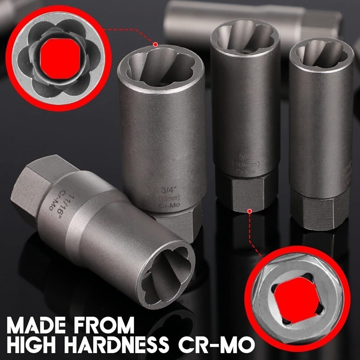 Galvučių rinkinys sugadintiems varžtams 3/8" 11vnt. 6-19mm WT01E9373 3