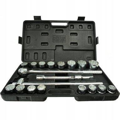 Galvučių rinkinys 12 kampų 3/4" 21vnt. (19-50mm) Galvučių rinkinys 12 kampų 3/4" 21vnt. (19-50mm)