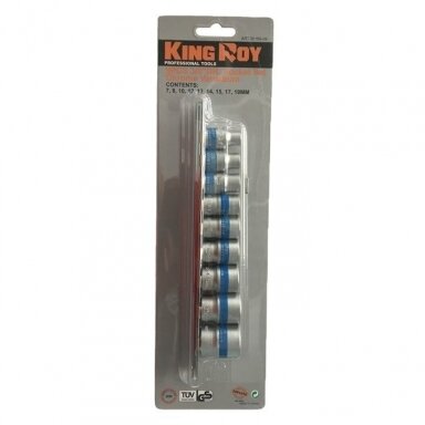 Galvučių rinkinys šešiakampių 3/8" 7-19mm 9vnt. Galvučių rinkinys šešiakampių 3/8" 7-19mm 9vnt.