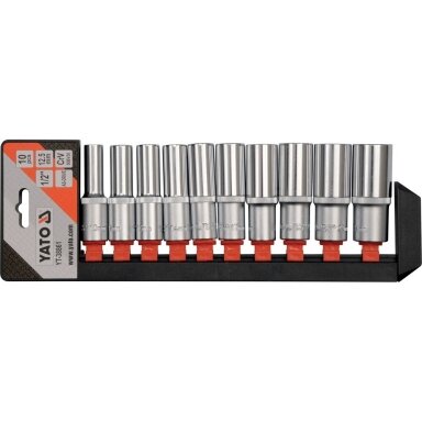 Galvučių rinkinys ilgų šešiakampių 1/2" 10-24mm 10vnt. Galvučių rinkinys ilgų šešiakampių 1/2" 10-24mm 10vnt.