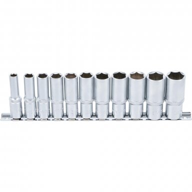 Galvučių rinkinys ilgų šešiakampių 3/8" 8-19mm 11vnt. Galvučių rinkinys ilgų šešiakampių 3/8" 8-19mm 11vnt.