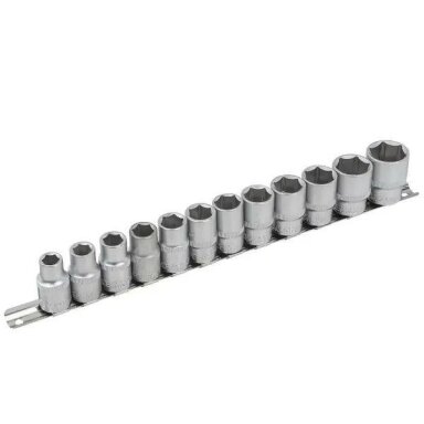 Galvučių rinkinys šešiakampių 1/2" 10-24mm 12vnt. Galvučių rinkinys šešiakampių 1/2" 10-24mm 12vnt.
