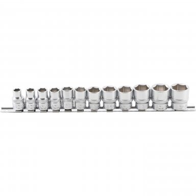 Galvučių rinkinys šešiakampių 3/8" 8-19mm 12vnt. Galvučių rinkinys šešiakampių 3/8" 8-19mm 12vnt.
